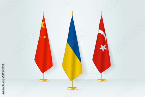 Meeting concept between Ukraine, China and Turkey.