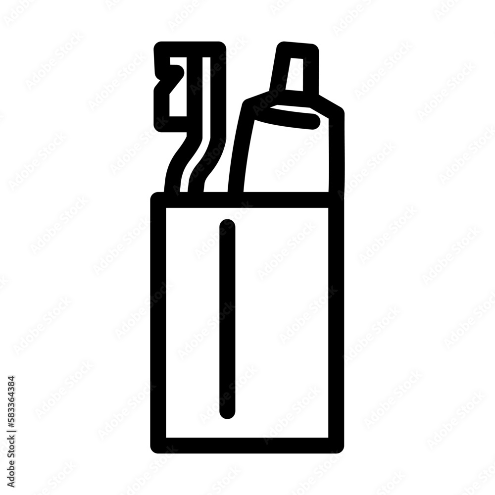 toothbrush holder line icon vector illustration toothbrush holder line icon vector illustration