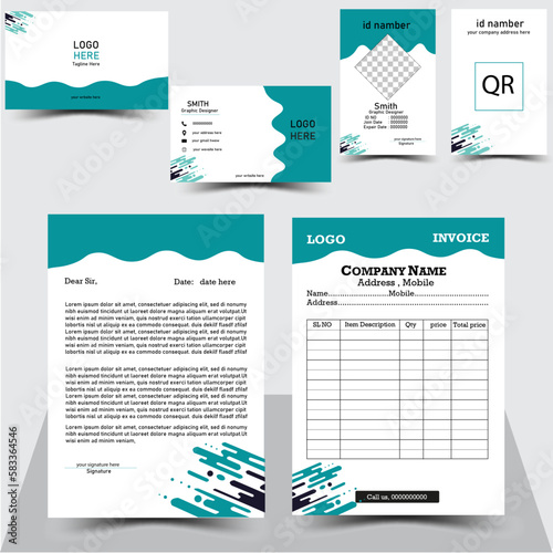 Corporate identity template design. Realistic golden and black Business Stationery mockup for shop. Stationery and uniform, paper pack, package for your brand. Vector illustrationCorporate branding i 