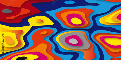 Abstract colorful background and Trendy Abstract Colorful Geometric and Curve.  Abstract textured background Colorfull paper cut background. Wallpaper for desktop. Cut out style. seamless pattern.