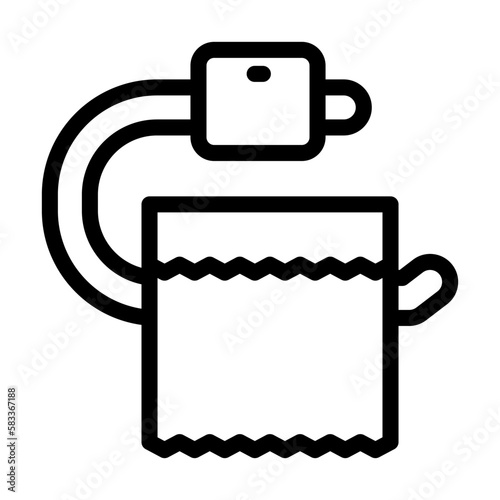 toilet paper holder bathroom interior line icon vector illustration