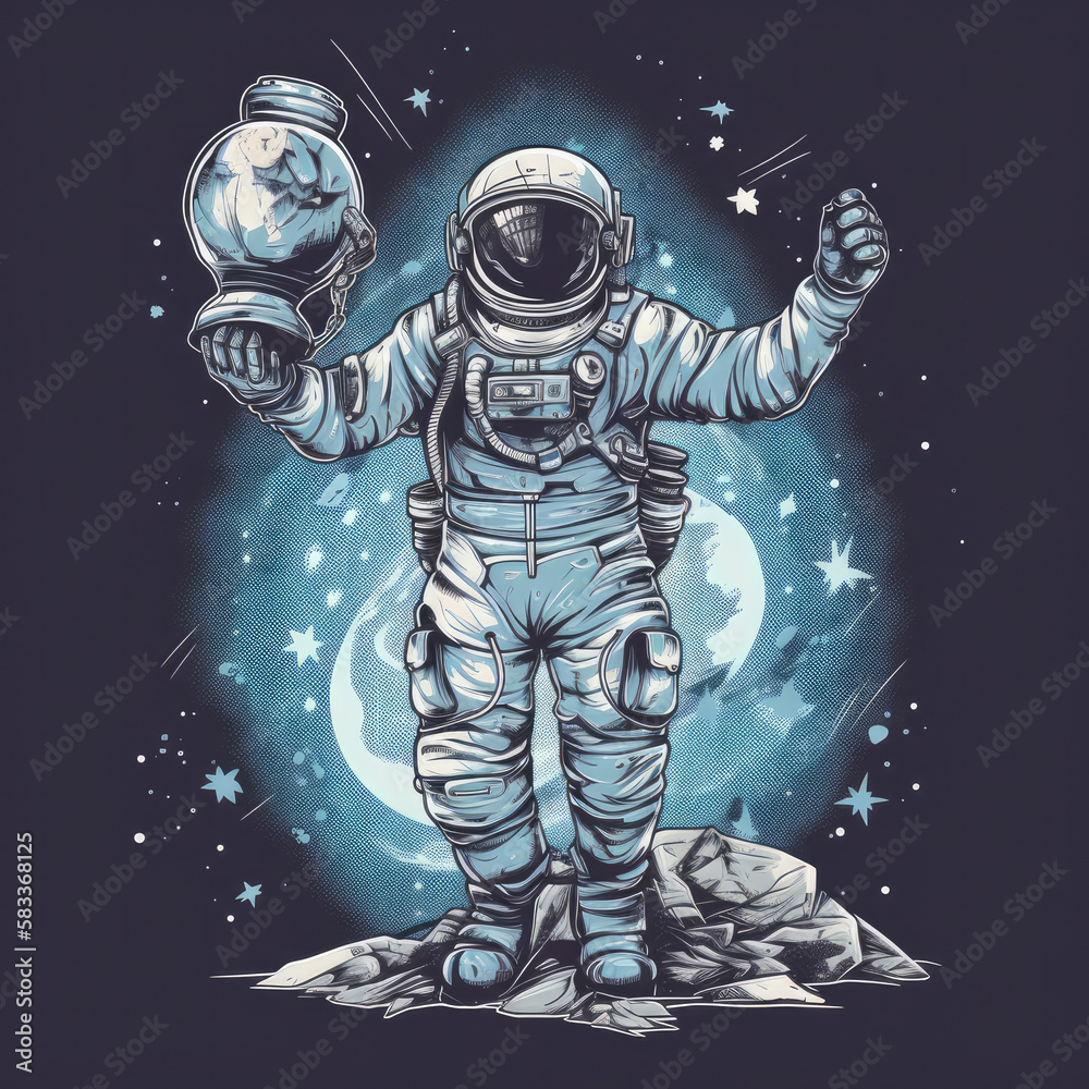 Fototapeta premium 宇宙で勝利