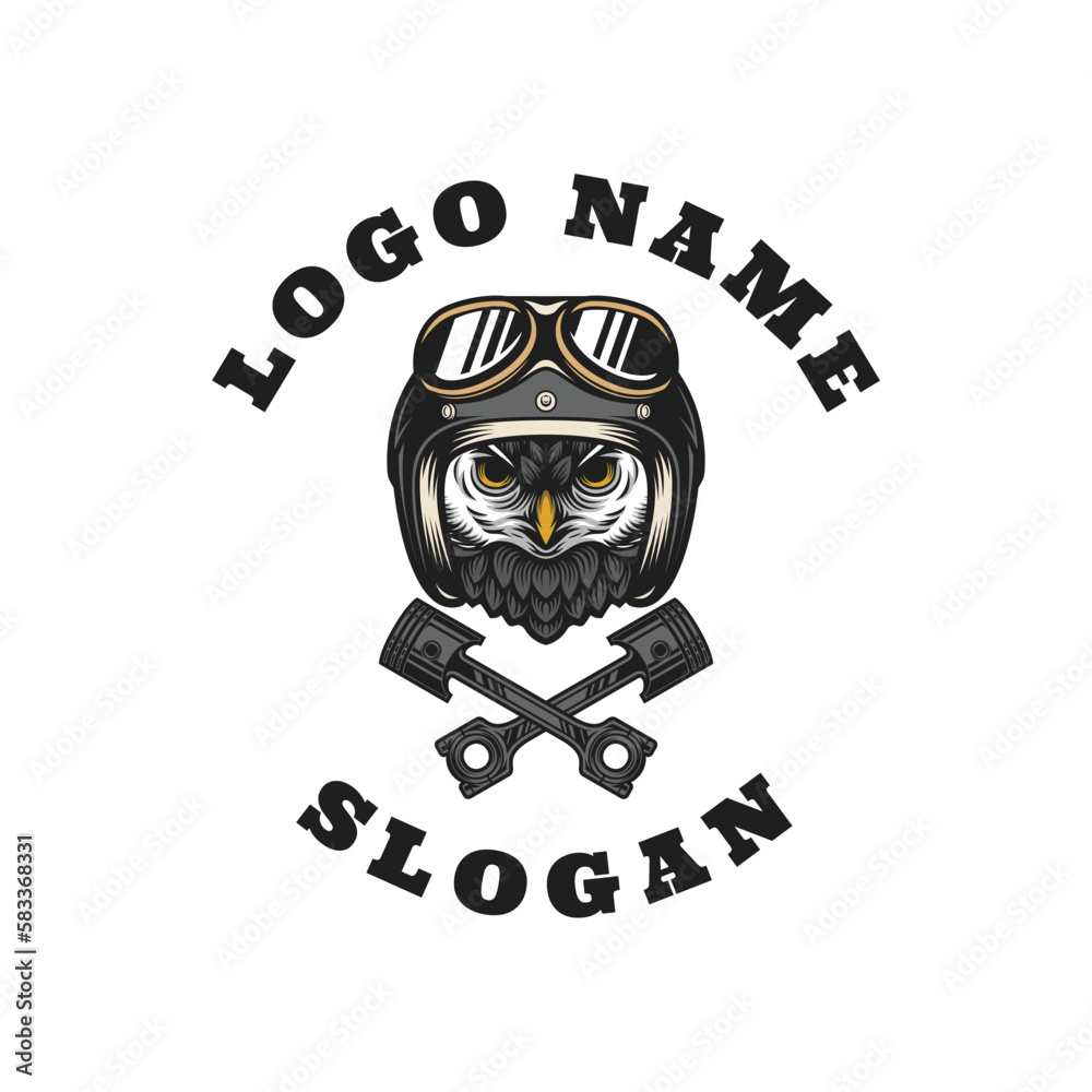 Fotografie Owl Ride Graphic Logo Design