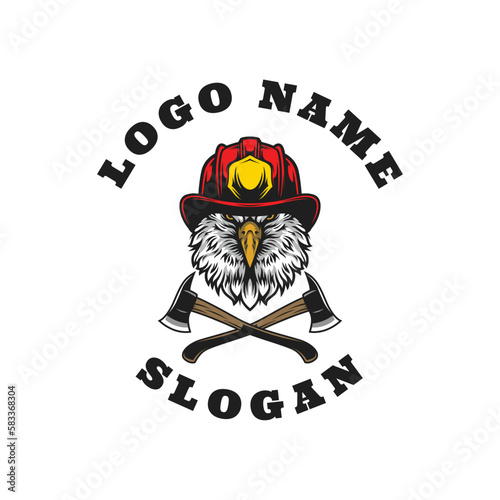 Eagle Firefighter Graphic Logo Design