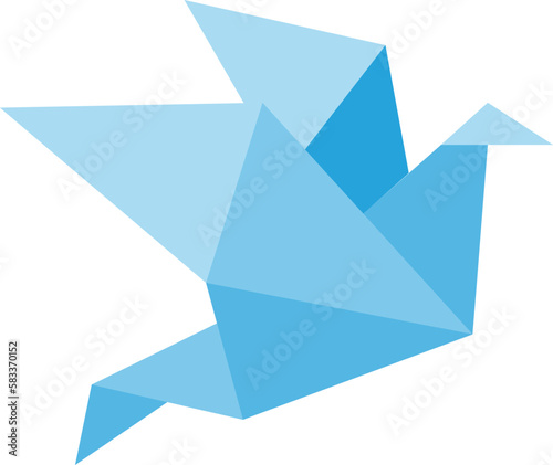 blue origami bird vector image  