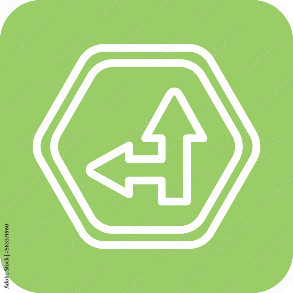 Vector Design Side Road Left Icon Style Vector Design Side Road Left Icon Style