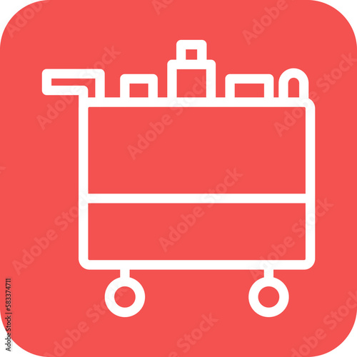 Vector Design Airplane Food Trolley Icon Style
