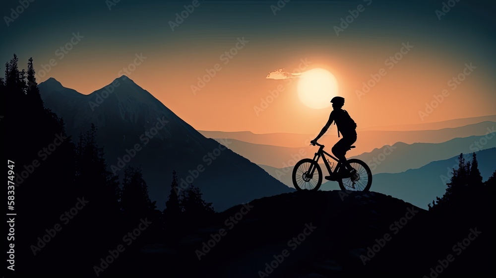 Obraz premium mountain bike man. generative ai