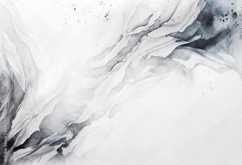 White Marble Texture Background, Abstract Watercolor Smoke Backdrop, Generative AI