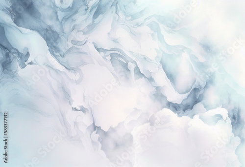 White Marble Texture Background, Abstract Watercolor Smoke Backdrop, Generative AI