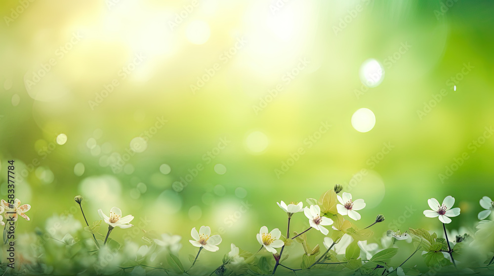 Spring background with grass and flowers Spring background with grass and flowers