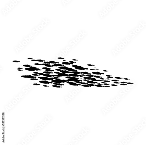 Fish shoal and school. Ocean and sea wildlife, coral reef animals, seafood fish shoal or fishing industry catch vector concept. Water ecosystem and ecology, marine underwater life background