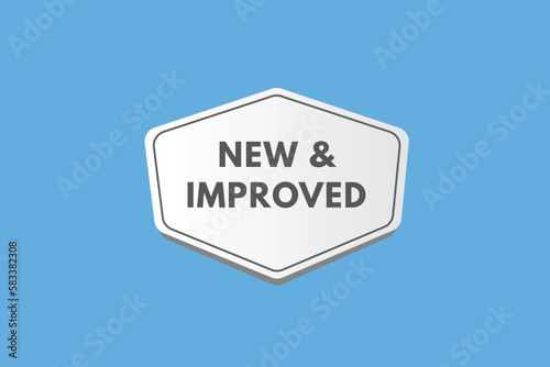 New & Improved text Button. New & Improved Sign Icon Label Sticker Web Buttons