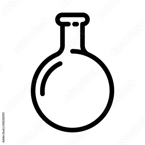 round bottomed flask chemical glassware lab line icon vector illustration