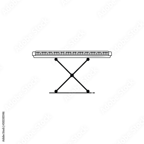 Synthesizer or electric piano on stand vector graphics