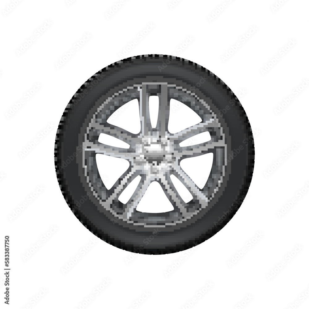 Realistic Tyred Wheel