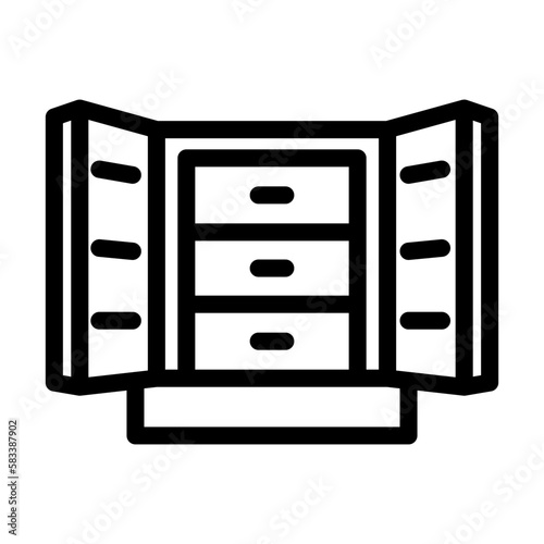 jewelry organizer box home interior line icon vector illustration