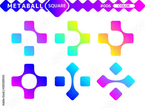 メタボール四角のカラースタイルのデザインセット_006