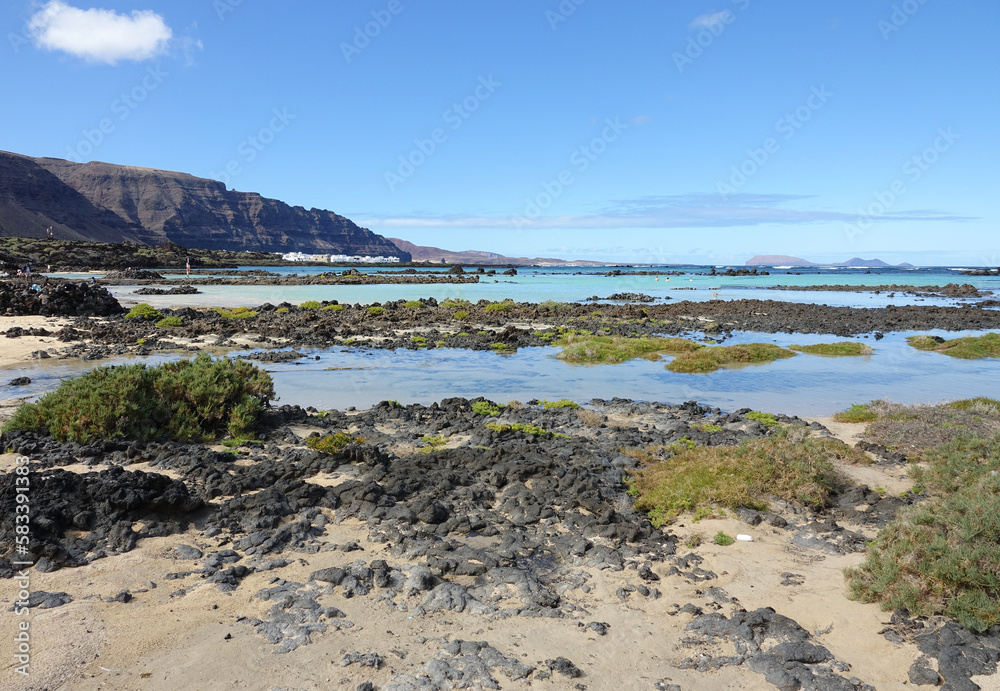 Volcanic landscape along the north west coast of Lanzarote