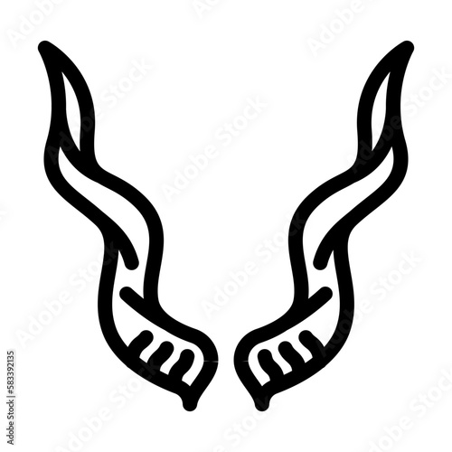 antelope horn animal line icon vector illustration