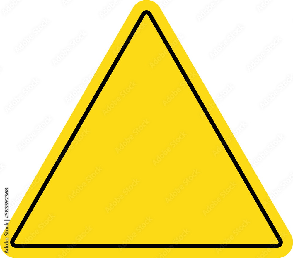 Blank Yellow Triangle Sign Isolated Illustration in Transparent