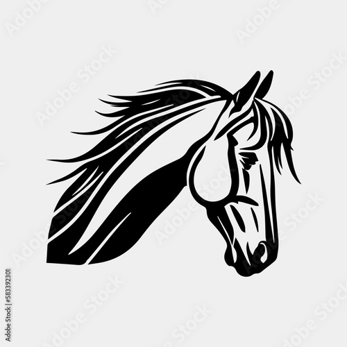 Fototapeta Naklejka Na Ścianę i Meble -  Horse head vector illustration on a white background