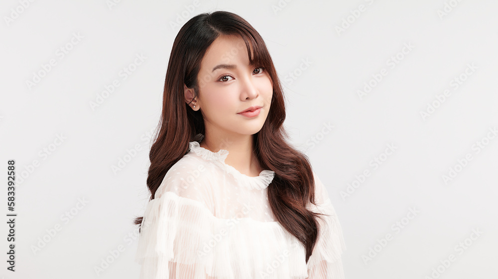 Beautiful young asian woman with clean fresh skin on white background, Face care, Facial treatment, Cosmetology, beauty and spa, Asian women portrait. Beautiful young asian woman with clean fresh skin on white background, Face care, Facial treatment, Cosmetology, beauty and spa, Asian women portrait.