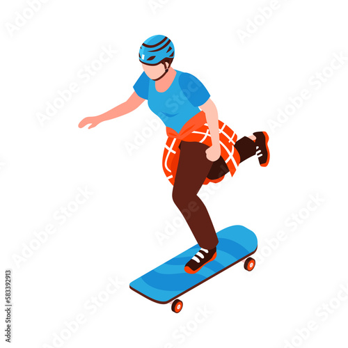 Isometric Skateboard Illustration