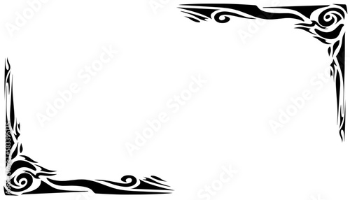 Illustration of a photo frame with a tribal design. Perfect for photo frames, invitation cards, greeting cards, book covers, wallpapers