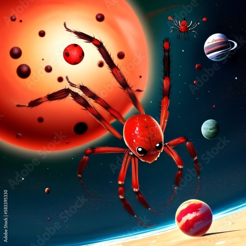 spider and planet