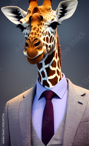 Giraffe_AI_Corporate_Business_Attire © Thiyagooooo