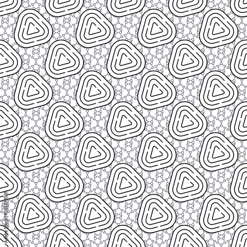 Rounded triangle shape very cute with tiny star background, seamless pattern Background repeating