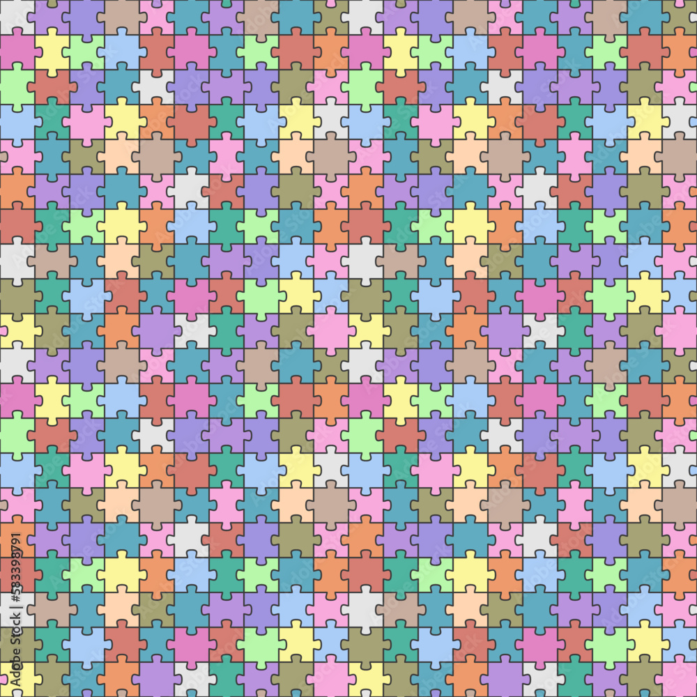 Jigsaw puzzle mockup,seamless pattern, Background repeating