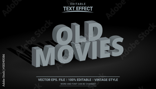 Old movies black and white editable text effect