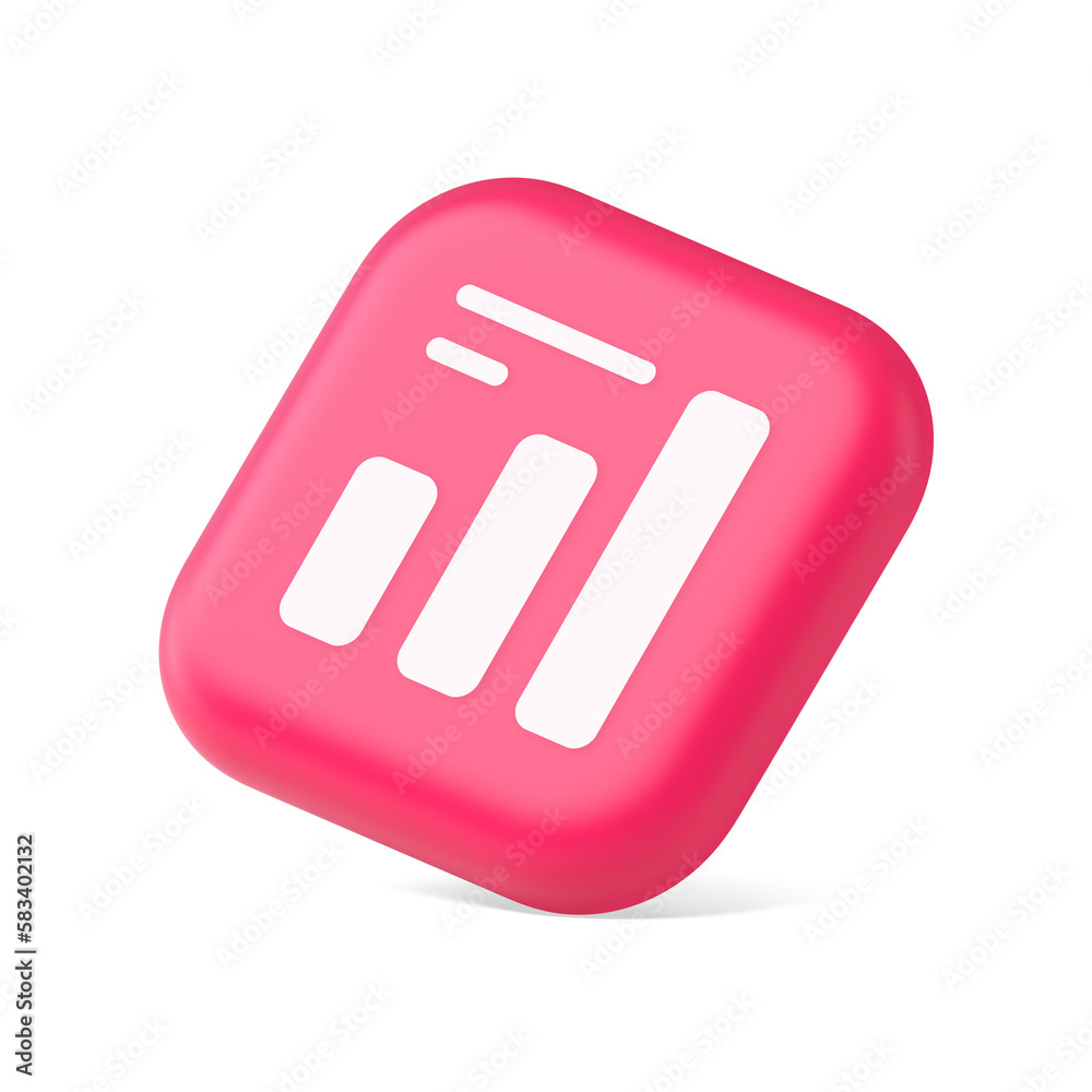 Bar graph business analyzing button diagram profit progress stock market stats 3d isometric icon Bar graph business analyzing button diagram profit progress stock market stats 3d isometric icon