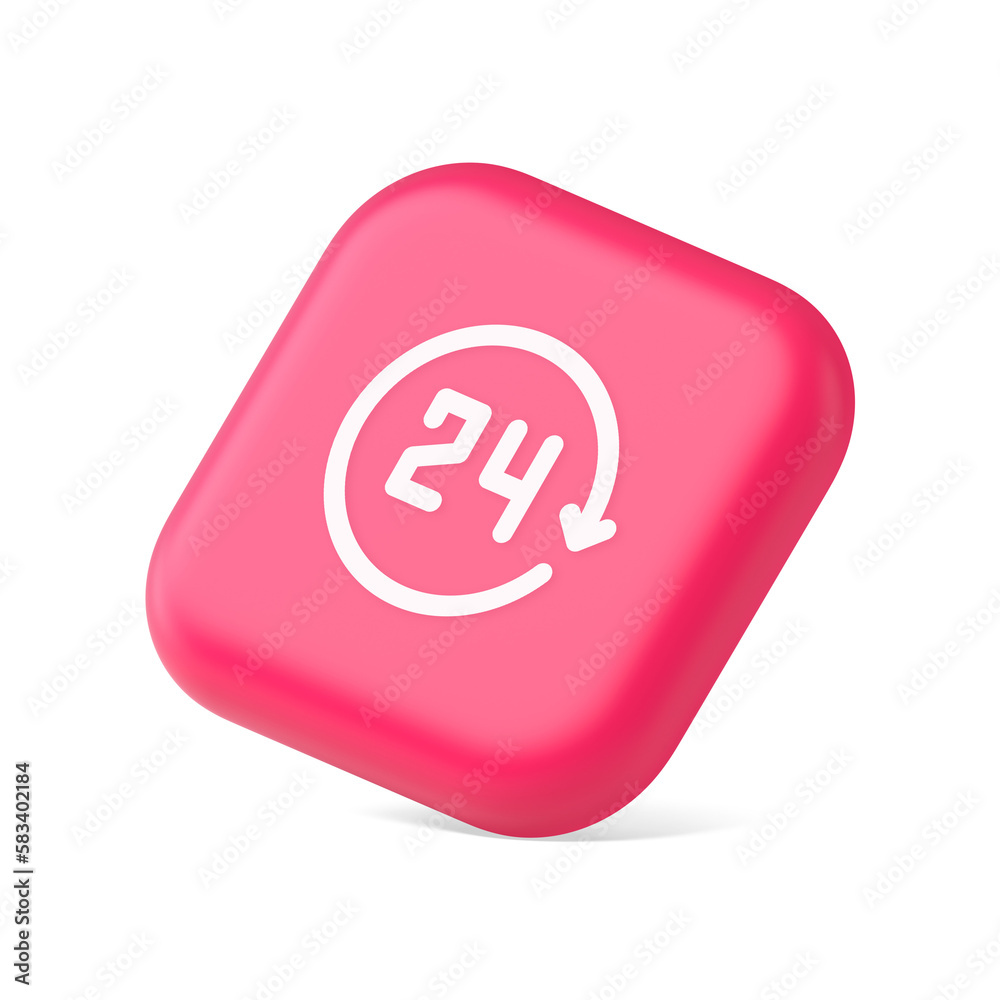 24 hours circle arrow button always available assistance service 3d icon symbol website element 24 hours circle arrow button always available assistance service 3d icon symbol website element
