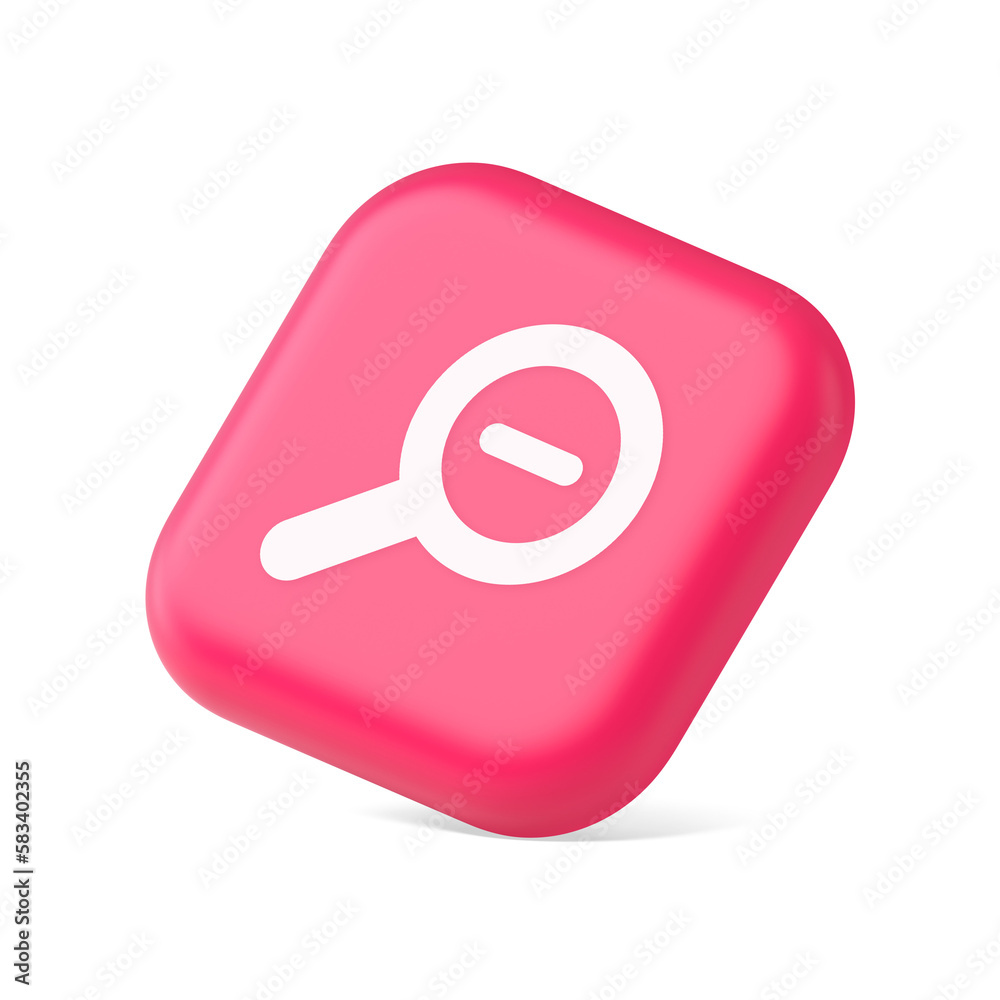 Zoom out magnifying glass button optical internet search discovery monitoring 3d isometric icon Zoom out magnifying glass button optical internet search discovery monitoring 3d isometric icon