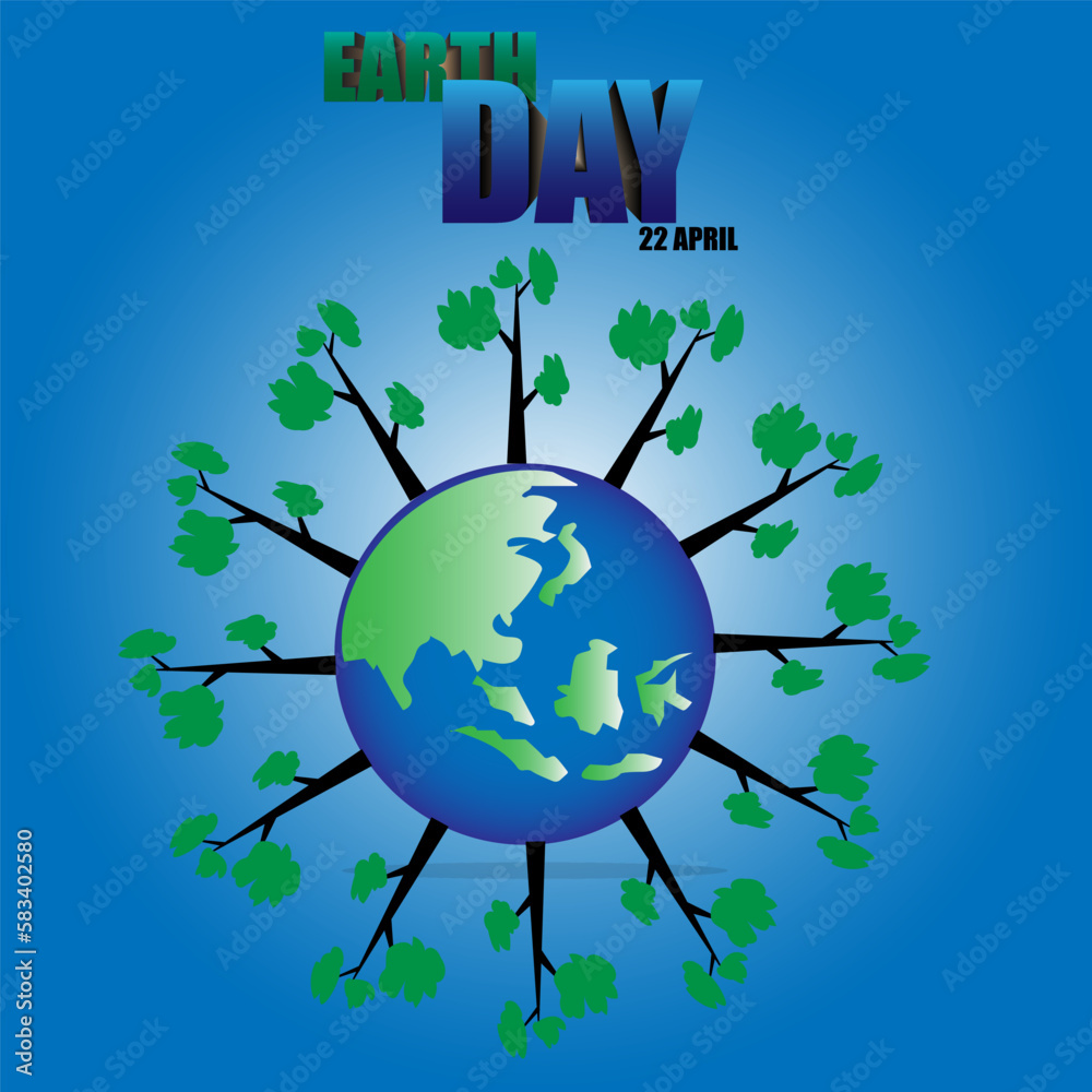 Naklejka premium Design vector Earth Day suitable for your design banner or poster template