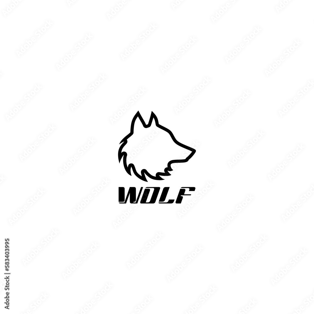 Fototapeta premium Creative wolf head logo design isolated on white background