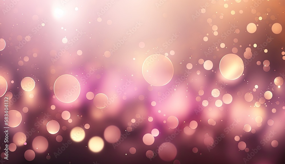 Rose gold and pink colorful blurred bokeh background for graphic design, wallpapers and web banners. 