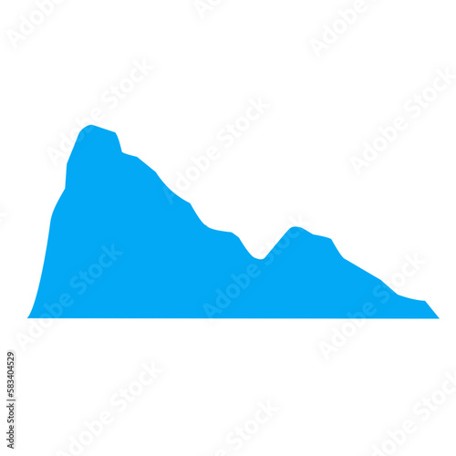 Blue mountain with silhouette. Vector illustration background for poster, banner, web, social media, card, cover, ui.