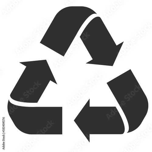 Recycle symbol on white background. Black 