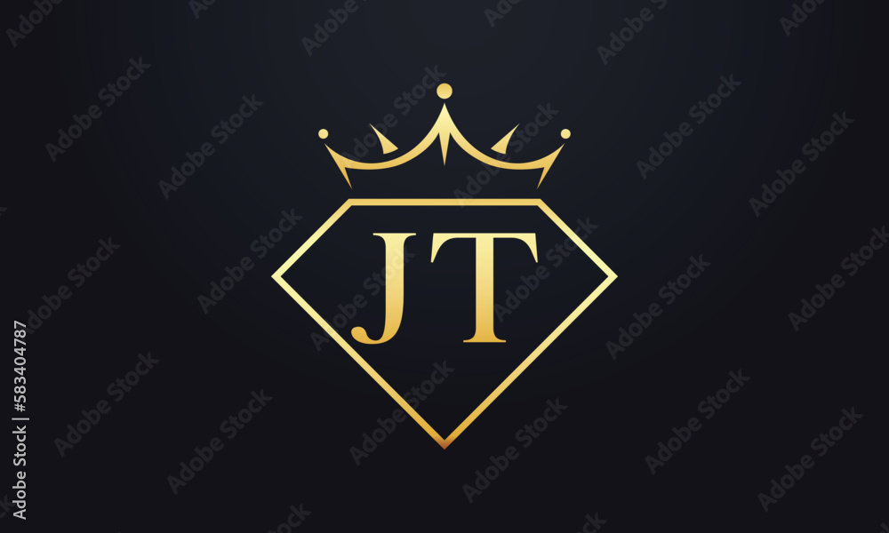 Diamond crown vector. Luxury queen logo for jewelry vector with letters Diamond crown vector. Luxury queen logo for jewelry vector with letters