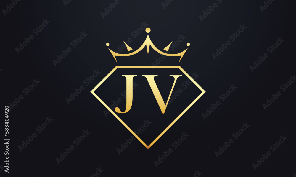 Diamond crown vector. Luxury queen logo for jewelry vector with letters Diamond crown vector. Luxury queen logo for jewelry vector with letters