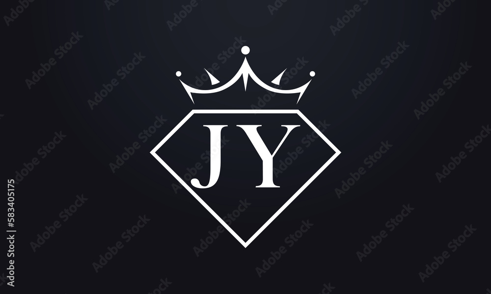 Diamond crown vector. Luxury queen logo for jewelry vector with letters	