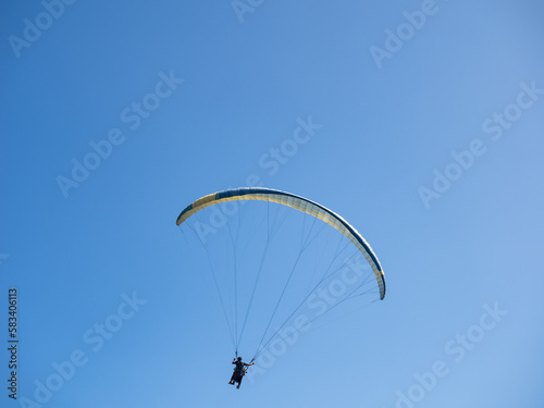 Paraglider on the blue sky in Taiwan.