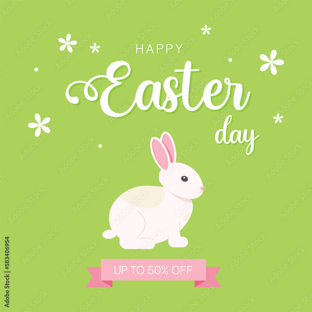 Easter day Banner Rabbit green Easter day Banner Rabbit green