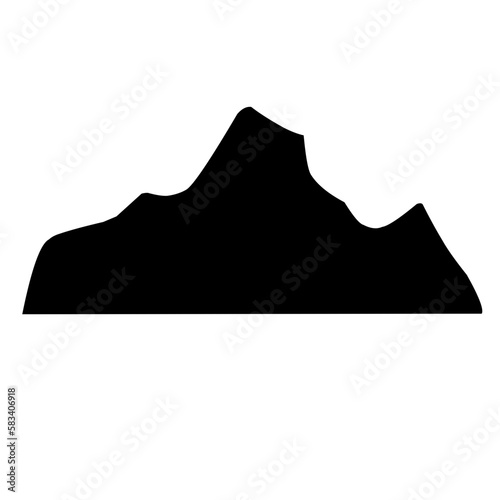 Mountain silhouette. Hiking mountains peaks, hills and cliffs. Climbing stone mount abstract contour vector set. Illustration mountain silhouette shape, rocky cliff © Continent4L