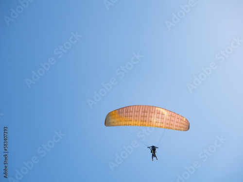 Paraglider on the blue sky in Taiwan.