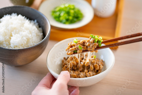 Japanese food Natto ”納豆”.
Traditional Japanese food ”Natto” image.
 photo